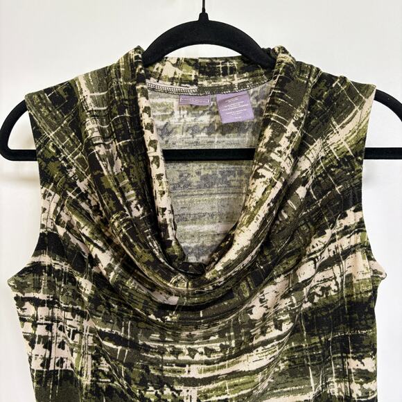 Y2K Cyber Green Cowl Neck Tank Top Blouse Fairy Grunge Sexy Party Medium - Picture 4 of 6